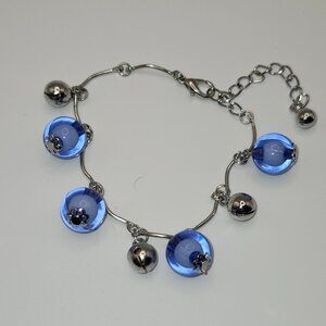 NEW Lot of 12 Blue Bead with Bells Bracelets